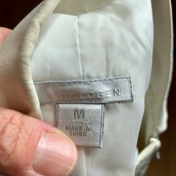Halogen Ivory Asymmetrical Zip Long Sleeve Jacket Women's Size Medium M - Picture 6 of 8